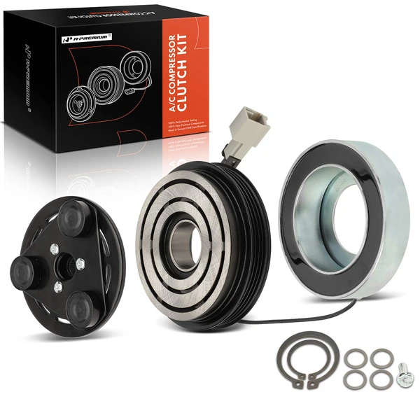 AC Compressor Clutch Kit with 4-Groove Pulley for 2005-2006 Saab 9-2X