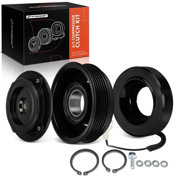 AC Compressor Clutch Kit with 6-Groove Pulley for Mercedes-Benz E300 E350 GLK250