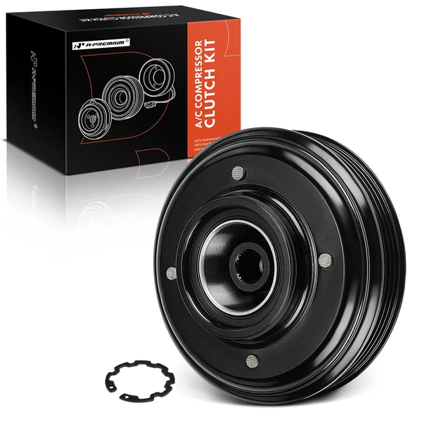 AC Compressor Clutch Kit with 4-Groove Pulley for 2001-2005 Audi A6