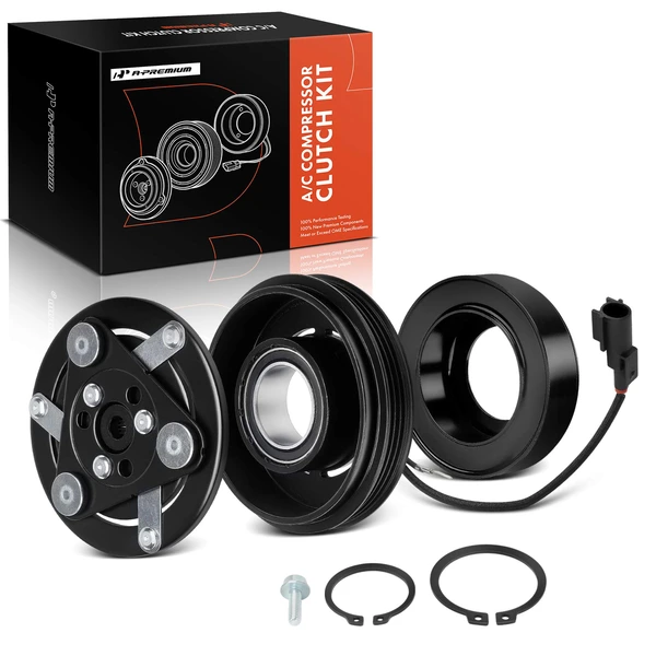 AC Compressor Clutch Kit with 3-Groove Pulley for Volvo XC60 2015-2016 S60 XC70