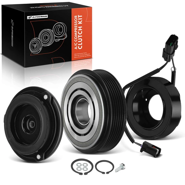 AC Compressor Clutch Kit with 6-Groove Pulley for Hyundai Tucson 2014-2015 L4 2.0L