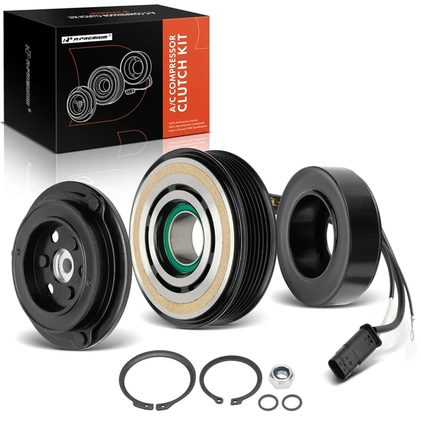 AC Compressor Clutch Kit with 6-Groove Pulley for 2020-2022 BMW 840i xDrive