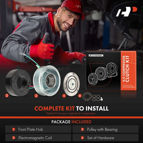 AC Compressor Clutch Kit for Honda Civic 2012-2014 CR-V Acura RDX 2.3L 2.4L 7-Groove
