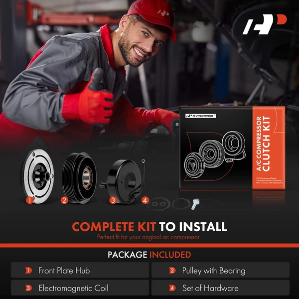 AC Compressor Clutch Kit for Hyundai Sonata 2008-2010 V6 3.3L 12V VS16N