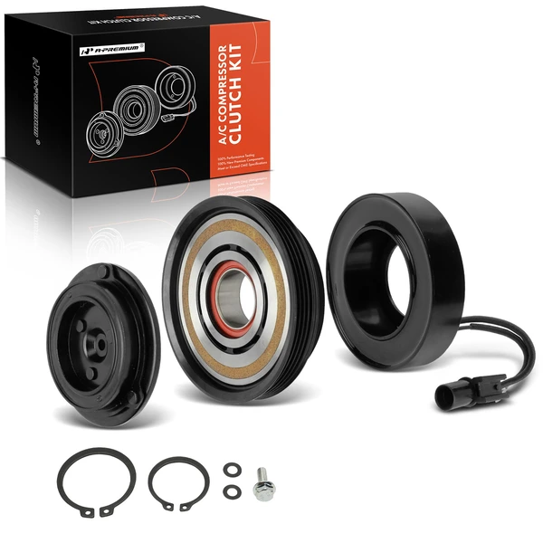 AC Compressor Clutch Kit with 4-Groove Pulley for 2007-2012 Hyundai Elantra