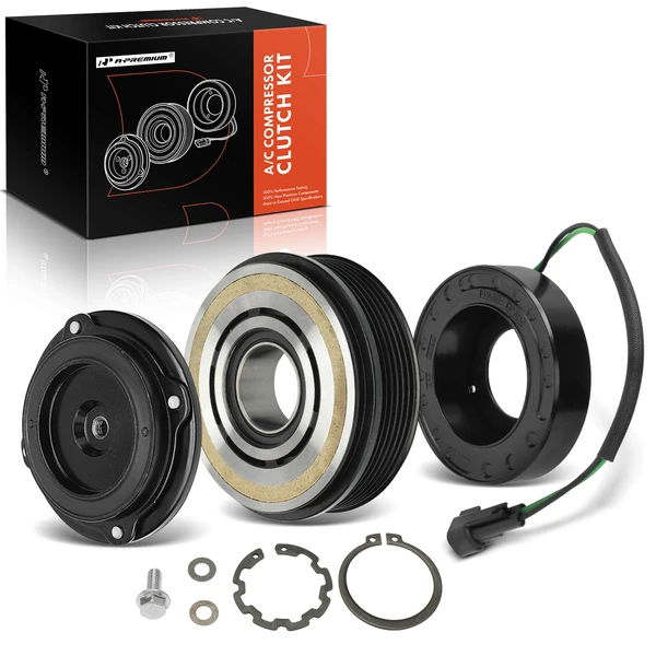 AC Compressor Clutch Kit with 6-Groove Pulley for 2007-2014 Ford Edge