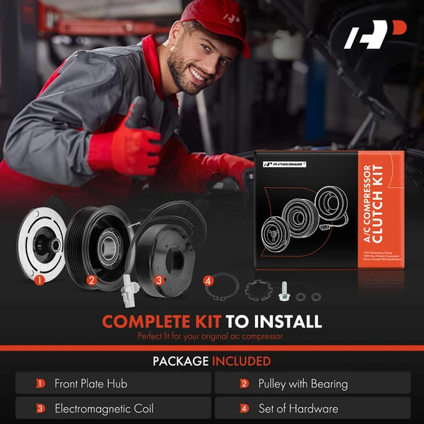 AC Compressor Clutch Kit with 8-Groove Pulley for Toyota Tundra 2007-2021 V8 4.6L V8 5.7L