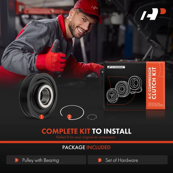AC Compressor Clutch Kit for VW Jetta 2012 Audi A3 Quattro 2009-2013 Q3 Porsche