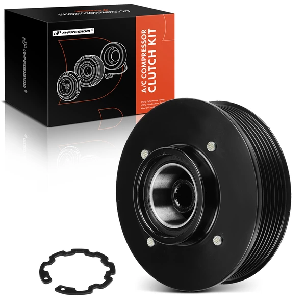 AC Compressor Clutch Kit with 7-Groove Pulley for 2007-2010 Audi Q7