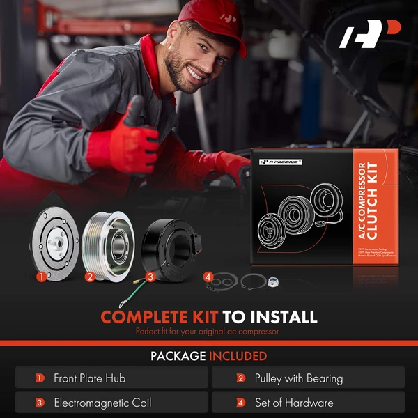 AC Compressor Clutch Kit for Acura TSX 2009-2014 Nissan Versa 2020-2022 7-Groove
