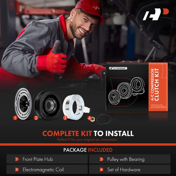 AC Compressor Clutch Kit for Chevy Impala 00-03 Buick Regal Oldsmobile Pontiac