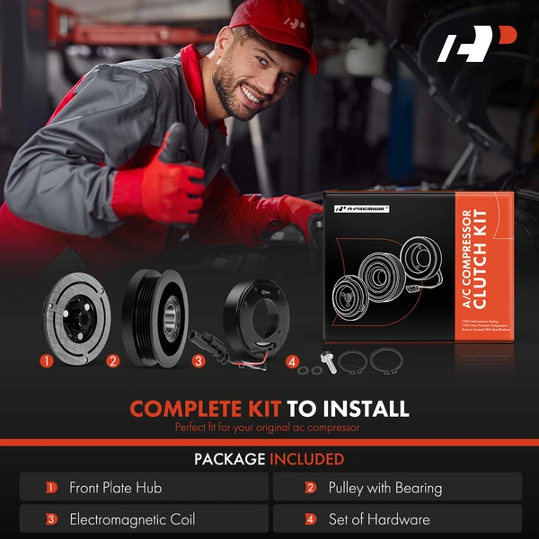 A-Premium APACK055 AC Compressor Clutch Kit