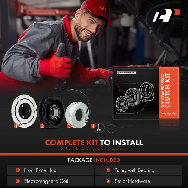 AC Compressor Clutch Kit for Chevrolet Cruze 2012-2016 Cruze Limited 2016 L4 1.4L