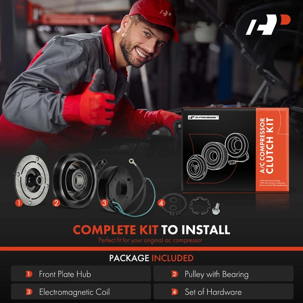 AC Compressor Clutch Kit for Honda Odyssey 2008-2017 Pilot 2008-2015 Ridgeline