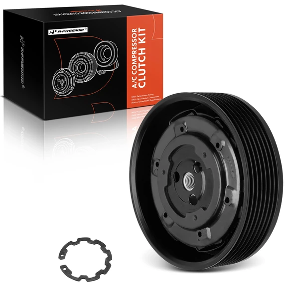 AC Compressor Clutch Kit with 7-Groove Pulley for 2009-2010 BMW 535i xDrive