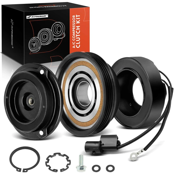 AC Compressor Clutch Kit with 4-Groove Pulley for 2007-2009 Kia Spectra5