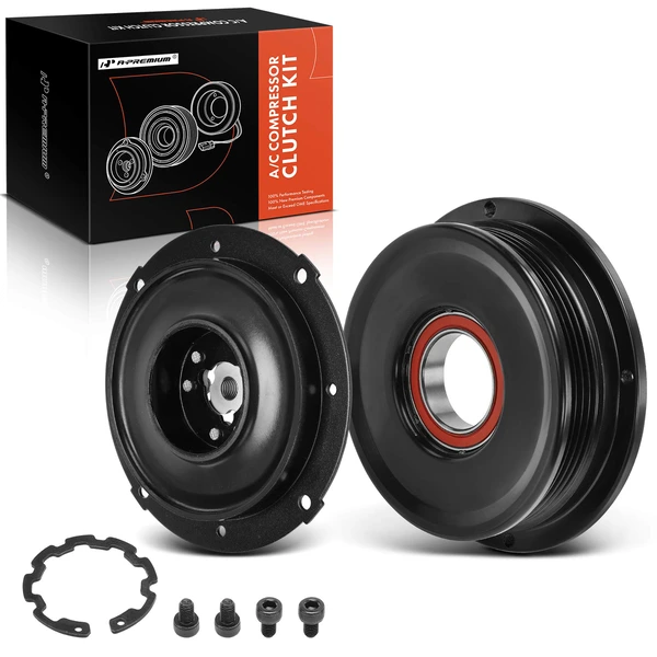 AC Compressor Clutch Kit with 4-Groove Pulley for 2009-2011 Toyota Camry