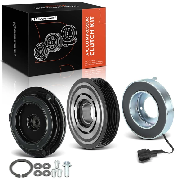 AC Compressor Clutch Kit with 6-Groove Pulley for 2002-2006 Nissan Altima