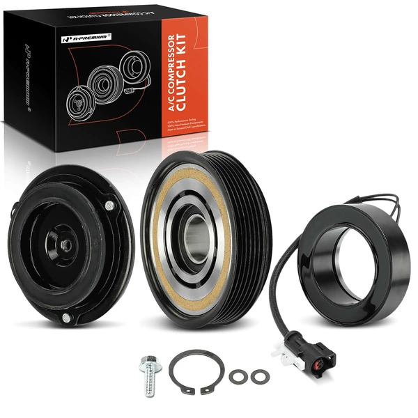 AC Compressor Clutch Kit with 6-Groove Pulley for 2005-2007 Ford Escape