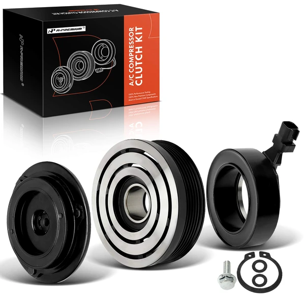 AC Compressor Clutch Kit with 6-Groove Pulley for 2007-2019 Ford E-350 Super Duty