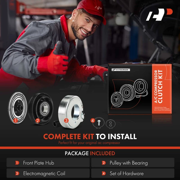 A-Premium APACK299 AC Compressor Clutch Kit