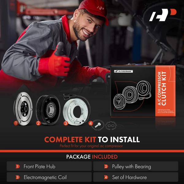 AC Compressor Clutch Kit for INFINITI EX35 2008 2010 G37 2008 7-Groove Pulley