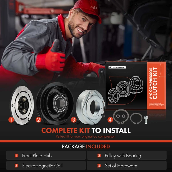 AC Compressor Clutch Kit for Volvo XC60 2010-2016 XC90 2007-2014 S60 2011-2016
