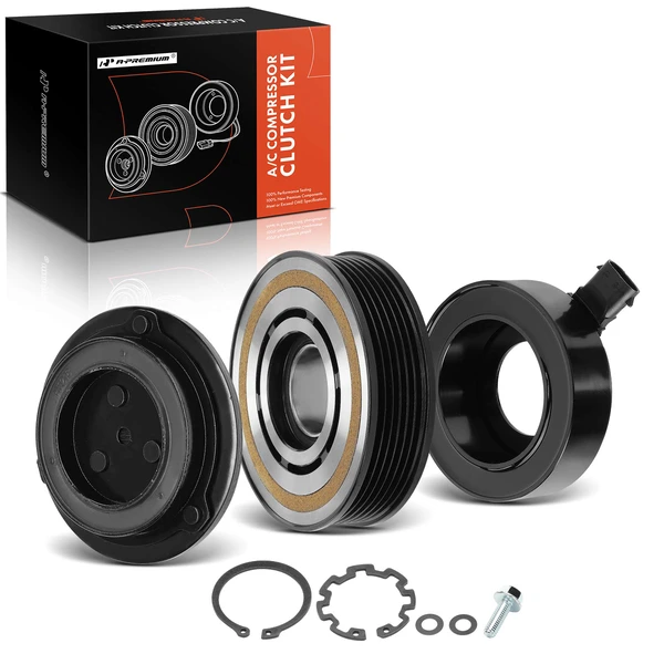 AC Compressor Clutch Kit with 6-Groove Pulley for 2010-2015 Chevrolet Camaro