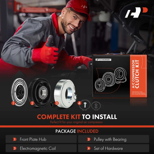 A-Premium APACK089 AC Compressor Clutch Kit