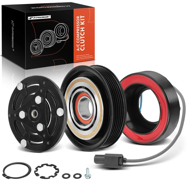 AC Compressor Clutch Kit with 6-Groove Pulley for 2015-2020 Honda Fit