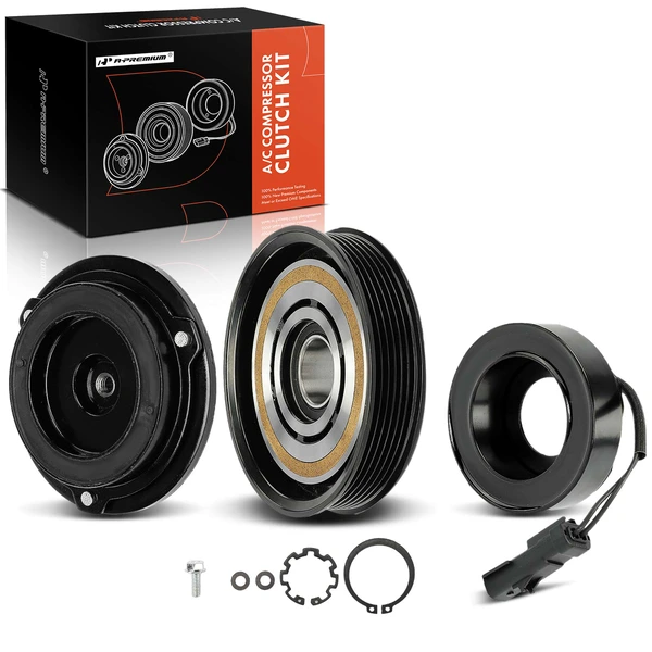 AC Compressor Clutch Kit with 6-Groove Pulley for Chrysler Pacifica 2004-2006 V6 3.5L