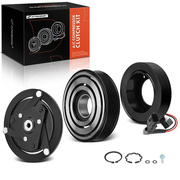AC Compressor Clutch Kit with 6-Groove Pulley for 2007-2012 Nissan Sentra