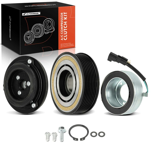 AC Compressor Clutch Kit with 8-Groove Pulley for 2017-2019 Ford F-550 Super Duty