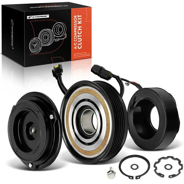 AC Compressor Clutch Kit with 6-Groove Pulley for 2010-2015 Hyundai Tucson
