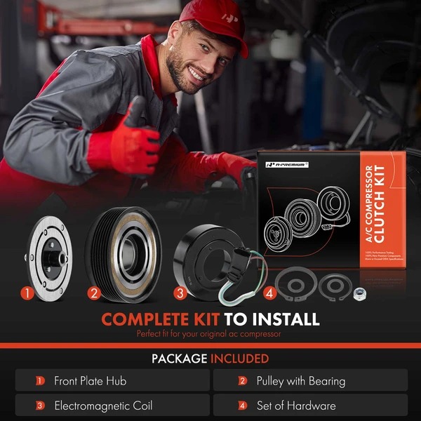 AC Compressor Clutch Kit for Volkswagen Jetta 1999-2002 Golf 1999-2001 Audi TT