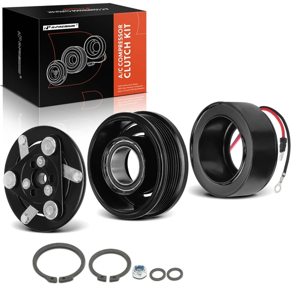 AC Compressor Clutch Kit with 6-Groove Pulley for 2002-2009 GMC Envoy