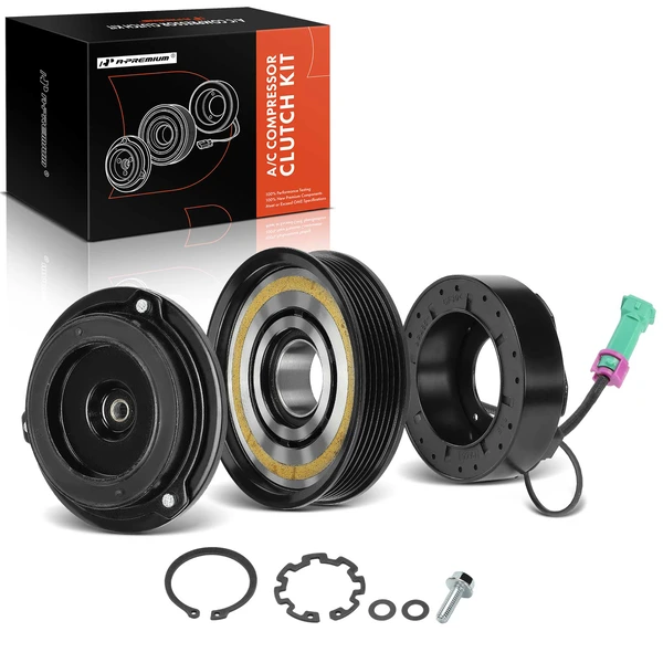 AC Compressor Clutch Kit with 6-Groove Pulley for 2000-2002 Audi S4