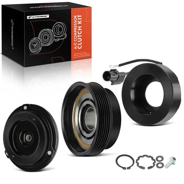 AC Compressor Clutch Kit with 6-Groove Pulley for 2012-2014 Hyundai Veloster