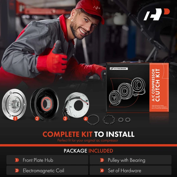 AC Compressor Clutch Kit for Chevrolet Silverado 1500 GMC Sierra 1500 2020-2022