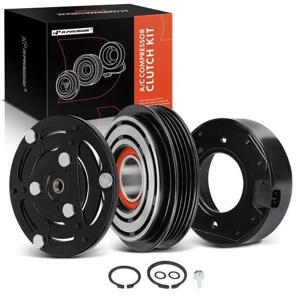 AC Compressor Clutch Kit with 4-Groove Pulley for Toyota Echo 2000-2005