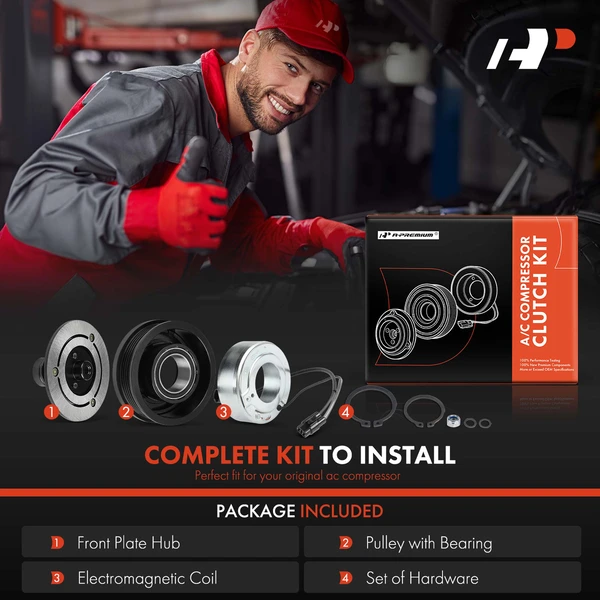 AC Compressor Clutch Kit with 5-Groove Pulley for Dodge Stratus 2001-2005