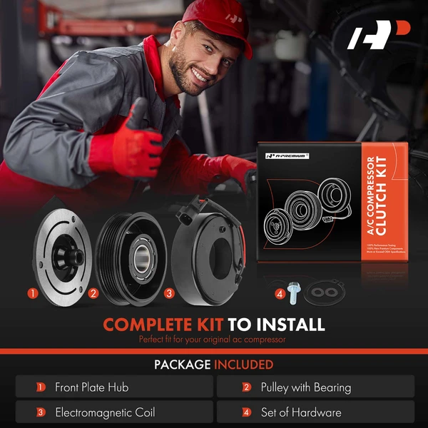 AC Compressor Clutch Kit for Ford F-250 350 450 550 Super Duty F-650 750 16-23