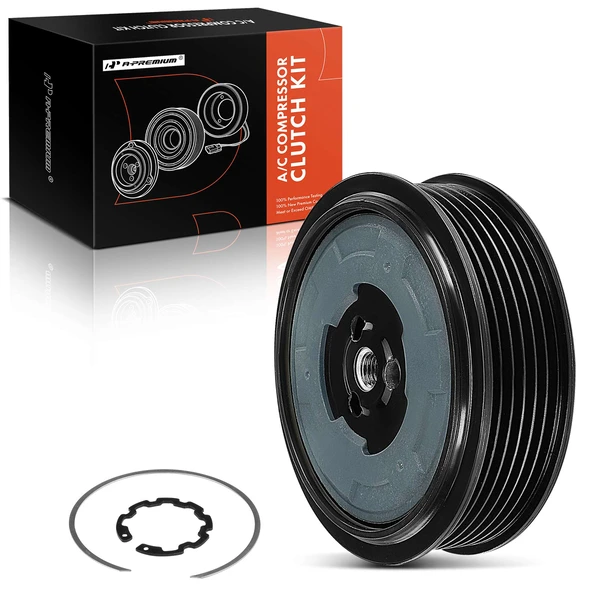 AC Compressor Clutch Kit with 6-Groove Pulley for 2004-2005 2007-2011 Audi A6 Quattro