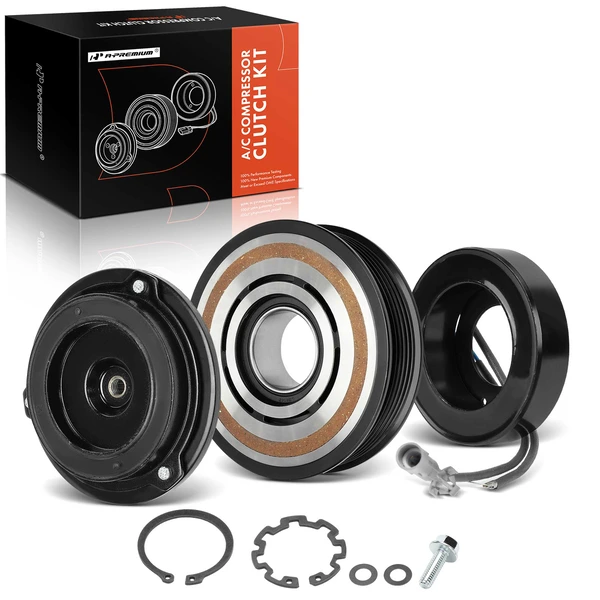 AC Compressor Clutch Kit with 6-Groove Pulley for 2016 BMW 535i