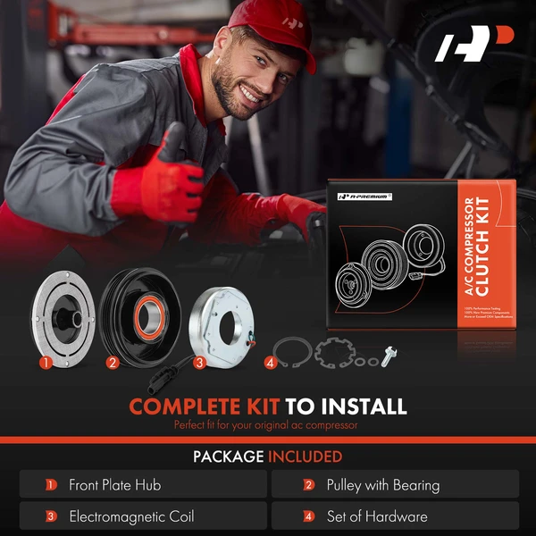 AC Compressor Clutch Kit for Chevrolet Silverado 1500 2014-2019 GMC Sierra 1500