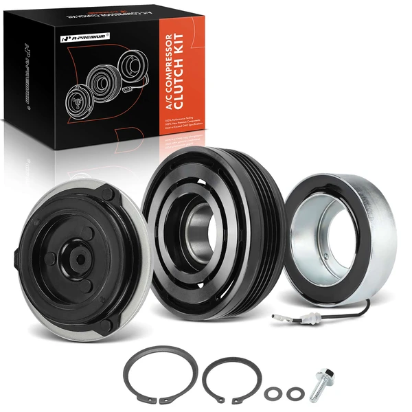 AC Compressor Clutch Kit with 4-Groove Pulley for 2003-2006 BMW X5