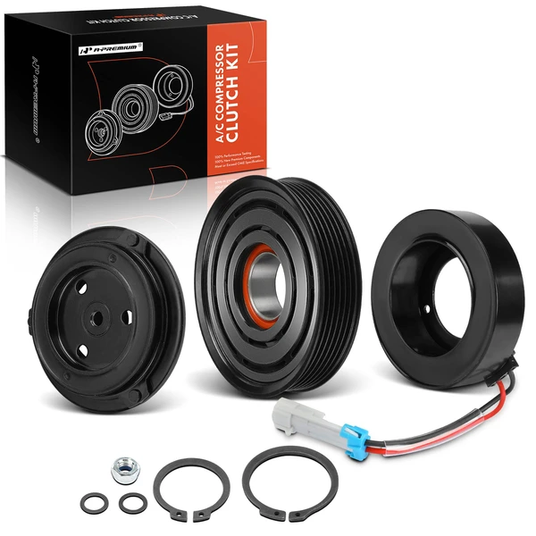 AC Compressor Clutch Kit with 6-Groove Pulley for 2004-2009 Saab 9-5