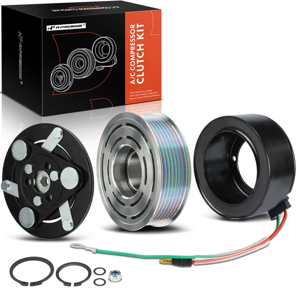 AC Compressor Clutch Kit with 7-Groove Pulley for 2010-2011 Acura CSX