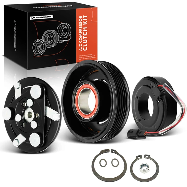 AC Compressor Clutch Kit with 6-Groove Pulley for 2013-2019 Nissan Sentra