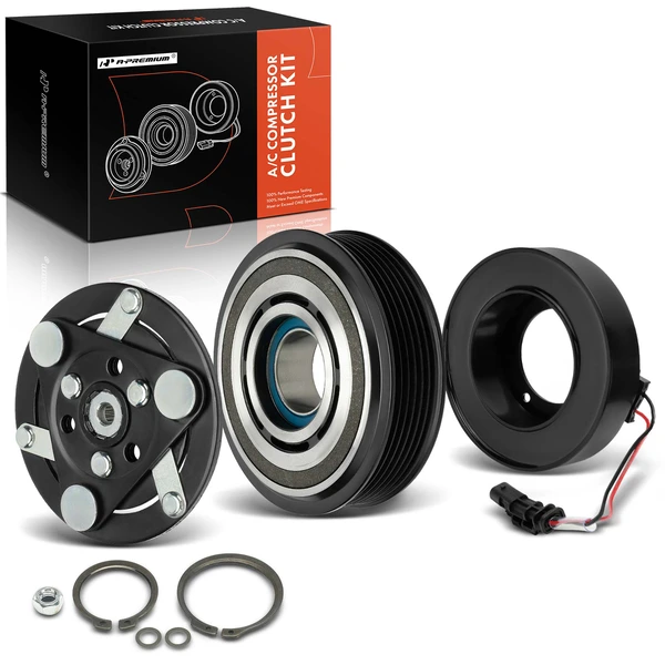 AC Compressor Clutch Kit with 6-Groove Pulley for 2012-2016 Cadillac SRX